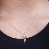 Bezel Bow Necklace