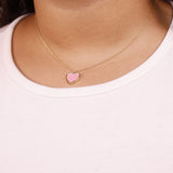 Pink and Pearl Heart Necklace