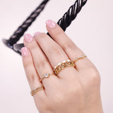 Pearl White CZ Stacker Ring